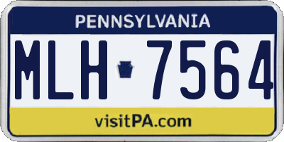 PA license plate MLH7564