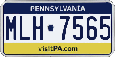 PA license plate MLH7565