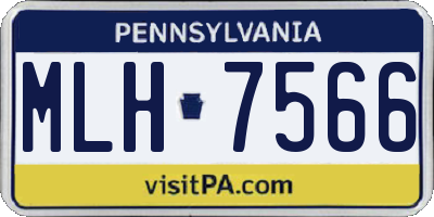 PA license plate MLH7566