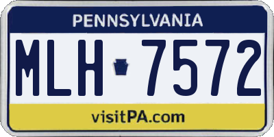 PA license plate MLH7572