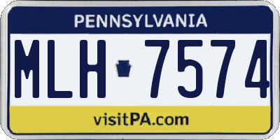 PA license plate MLH7574