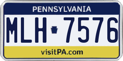 PA license plate MLH7576