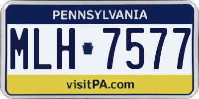 PA license plate MLH7577