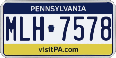 PA license plate MLH7578