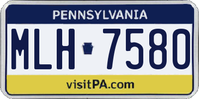 PA license plate MLH7580