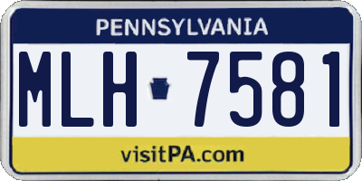PA license plate MLH7581