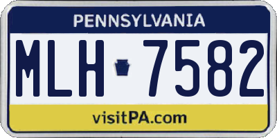 PA license plate MLH7582
