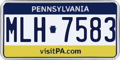 PA license plate MLH7583