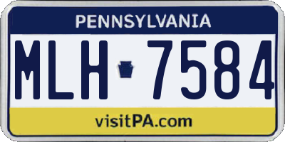PA license plate MLH7584