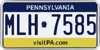 PA license plate MLH7585