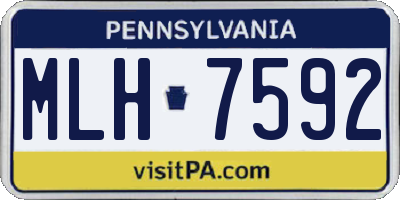 PA license plate MLH7592