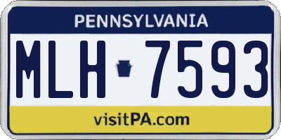 PA license plate MLH7593