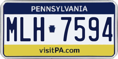 PA license plate MLH7594