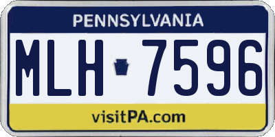 PA license plate MLH7596