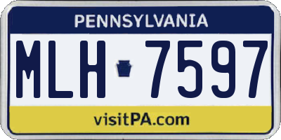 PA license plate MLH7597