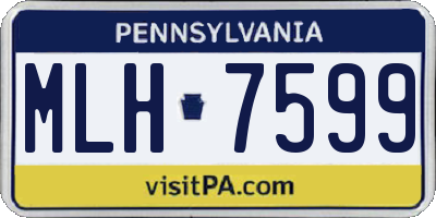 PA license plate MLH7599