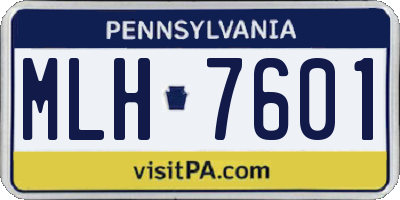 PA license plate MLH7601