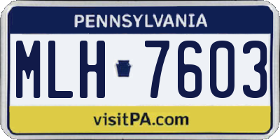 PA license plate MLH7603