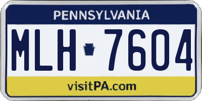 PA license plate MLH7604