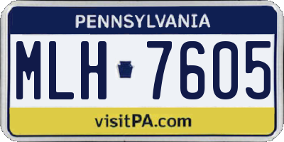 PA license plate MLH7605