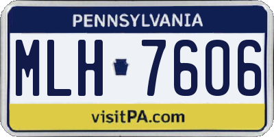 PA license plate MLH7606