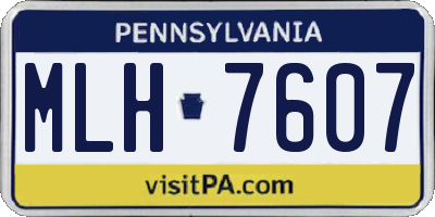 PA license plate MLH7607