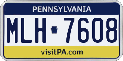 PA license plate MLH7608