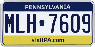 PA license plate MLH7609