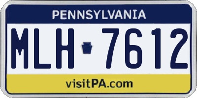 PA license plate MLH7612