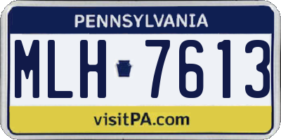 PA license plate MLH7613
