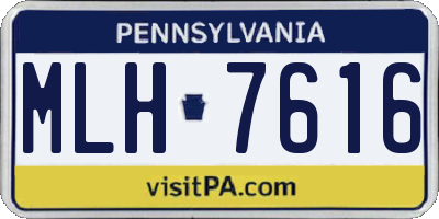 PA license plate MLH7616