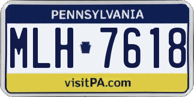 PA license plate MLH7618