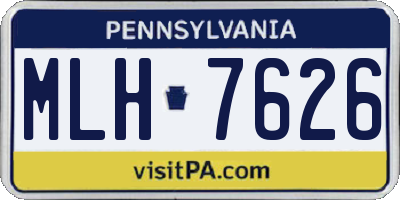 PA license plate MLH7626