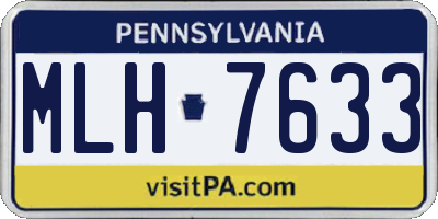 PA license plate MLH7633