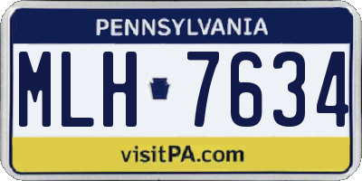 PA license plate MLH7634