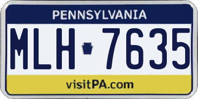 PA license plate MLH7635