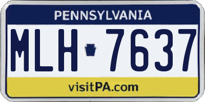 PA license plate MLH7637