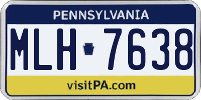 PA license plate MLH7638