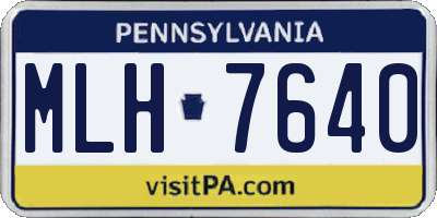 PA license plate MLH7640