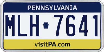 PA license plate MLH7641