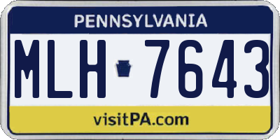 PA license plate MLH7643