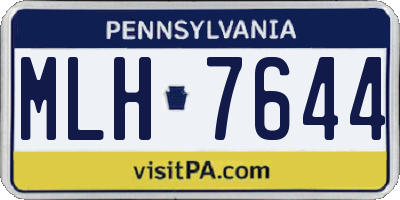 PA license plate MLH7644