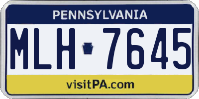 PA license plate MLH7645