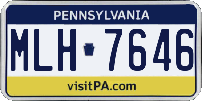 PA license plate MLH7646
