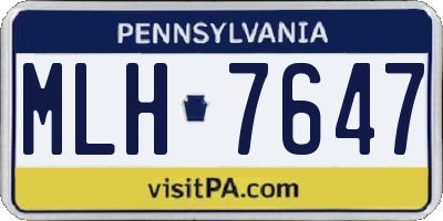 PA license plate MLH7647