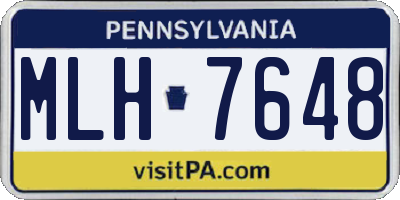 PA license plate MLH7648