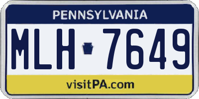 PA license plate MLH7649