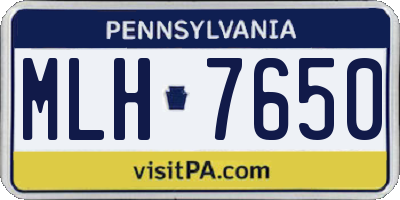 PA license plate MLH7650