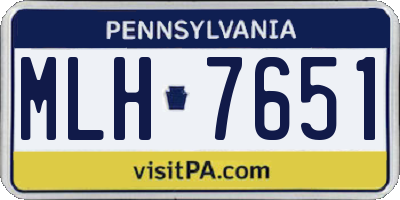 PA license plate MLH7651