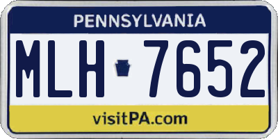 PA license plate MLH7652